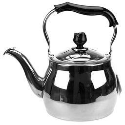 "Розочка" Чайник из нержавеющей стали 4л, д20,5см h21см, со встроенным в крышку свистком, подвижная бакелитовая ручка (Китай) Мятая коробка.