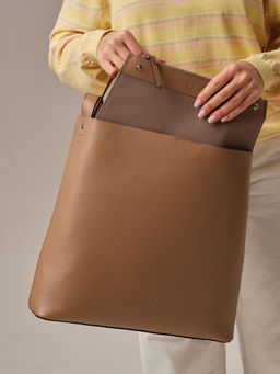 Кожаная сумка шоппер Olga DBR 30948 коричневый капучино фото 14