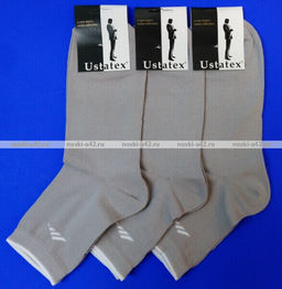 Цена за 5 пар. 5 ПАР - ЮстаТекс носки мужские укороченные спортивные 1с20 с лайкрой СЕРЫЕ