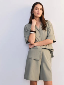 Шорты из вискозы и хлопка с отворотами ZR2605012116-150 / Zarina