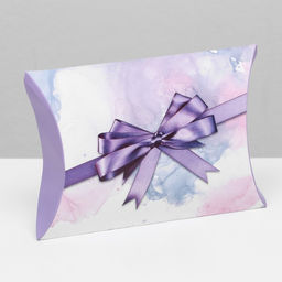 Цена за 10 шт. Коробка складная, подушка, Фиолетовый бант 19 х 14 х 4 см,