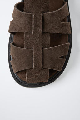 SPLIT SUEDE CAGE SANDALS - Zara фото 5