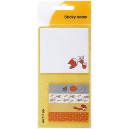 Закладки + блок самоклеящ. MESHU "Fox&Rabbit" (MS_87514) с дизайном, 60*15мм, 74*74мм, 25л.