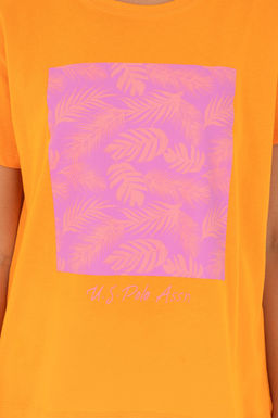 Футболка U.S. Polo Assn женская оранжевая хлопок  фото 6