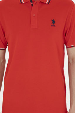 Футболка U.S. Polo Assn красная из хлопка  фото 6