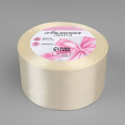 Лента атласная, 50 мм, 23±1 м, нежно-бежевая