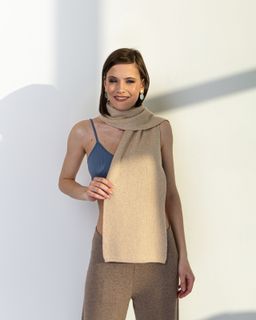 Шарф кашемировый бежевый