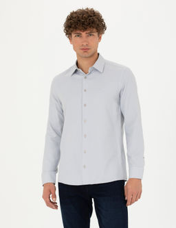 Рубашка Slim Fit с длинным рукавом серая