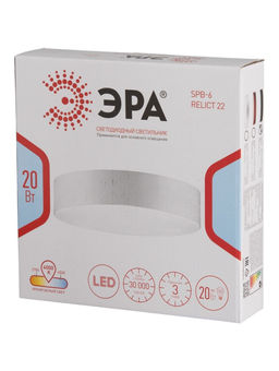 Светильник потолочный LED Relict 22 SPB-6-20, 20Вт, 4000К, d210 h55, без ПДУ, чёрный