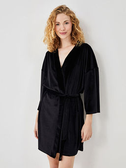 ?al Yaka Kadife Kad?n Sabahl?k