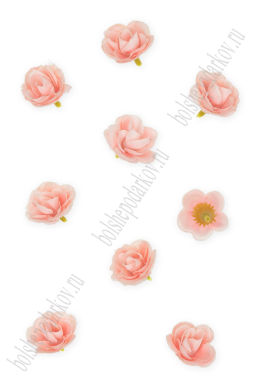 Головки цветов "Роза" 3,5 см (20 шт) SF-7874, розовый персик
