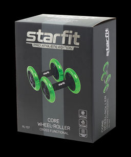 Ролики для пресса раздельные STARFIT RL-107 черный/ярко-зеленый  фото 4