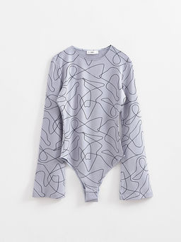 CONTE Боди из вискозы с расклешенными рукавами LBD 3145 pearl blue-lines - Conte elegant фото 5