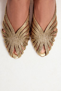 METALLIC STILETTO HEEL SANDALS - Zara фото 7