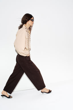 CAMISA POPEL?N CUELLO CONTRASTE / Camel claro - Zara фото 13