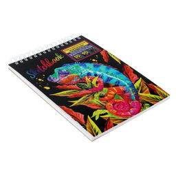 Скетчбук Calligrata для работы маркерами А5, 50 листов, Хамелеон, металлизированный картон с объёмным рисунком, блок 90 г/м2  фото 2