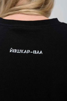 Футболка оверсайз унисекс "Восход" черный