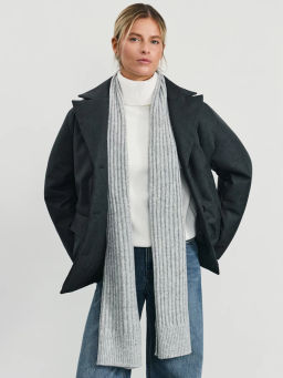 Вязаный шарф с добавлением шерсти / Zarina  фото 3