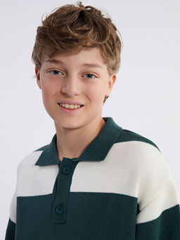 Polo Yaka Erkek ?ocuk Triko Kazak