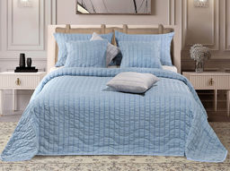 АРТ-019 Покрывало полиэстр жатый 220*240 "Синий туман"