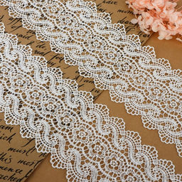 Кружево гипюровое, 105 мм, 6.8±0.5 м, цвет белый