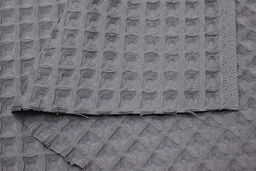 Вафельное премиум-полотно Бохо цв.серый с зеленым оттенком, ш.1.72м, хлопок-100%, 230гр/м.кв - Купава фото 4