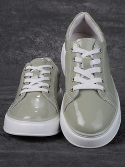 05-PDD215-3 GRAY GREEN Кроссовки женские (натуральная кожа) - Фабричный китай фото 11