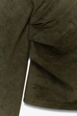 DRAPED FAUX SUEDE TOP - Zara фото 6
