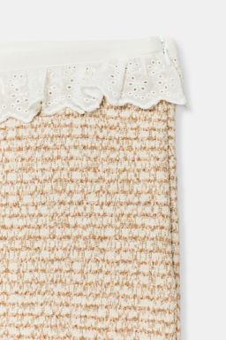 PANTAL?N ESTRUCTURA VOLANTES / Crudo / Marr?n - Zara фото 3