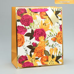 Пакет подарочный с шильдиком На радость тебе, 30.5 х 25.4 х 12.7 см