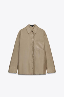 ZW COLLECTION SILK SHIRT WITH POCKET - Zara фото 3