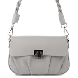 M5550 champagne white, женская кожаная сумка "Кросс-боди" Barcelo Biagi