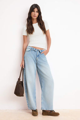 Mavi Dusuk Bel Baggy Fit Tencel Kar?s?ml? Barrel Jeans TWOSS26JE00193 - Trendyolmilla фото 2