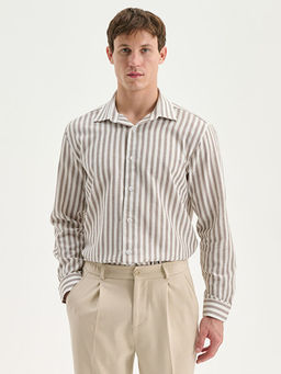 Regular Fit Uzun Kollu ?izgili Erkek G?mlek