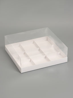 Коробка для муссовых пирожных 9 штук 30×30×8, Белый