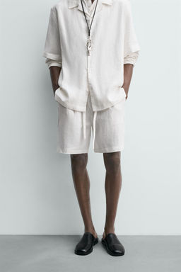 BERMUDA RELAXED FIT 100% LINO / Blanco - Zara фото 13