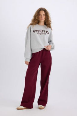 Regular Fit Kal?n Esofman Alt? Beli Lastikli Basic Duz Genis Bol Paca