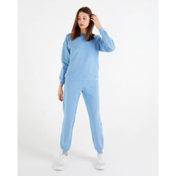 Костюм женский (свитшот, брюки) MINAKU: Casual Collection, размер 52, голубой