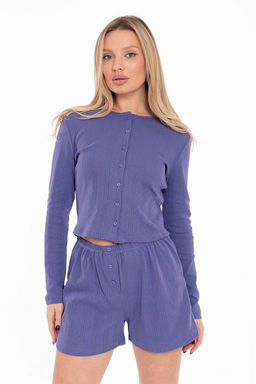 Шорты из рибаны М325434с сиреневый - Елена фото 3