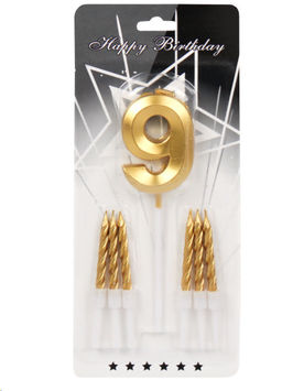 Свеча Цифра+свечи набор / KL-29 Девятка /уп 25/600/ 746703