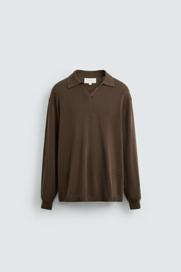 COTTON/HEMP KNIT POLO SHIRT - Zara фото 7