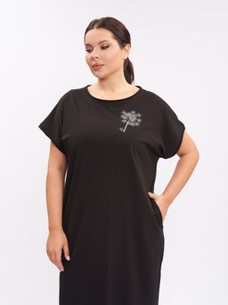 Платье с вышивкой PP43602BLK01
