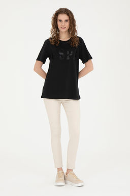 Женская черная базовая футболка - U.s. polo assn фото 11