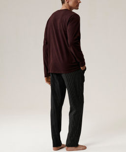 ATLANTIC NMP-389 Пижама мужская Small Print баклажан + черный