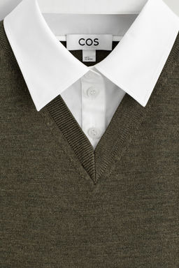 CHALECO DE LANA MERINO CON CAMISA - H&m фото 7