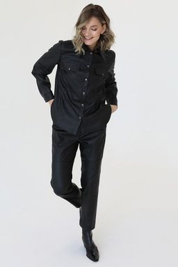 Рубашка из искусственной кожи - Looklikecat фото 3