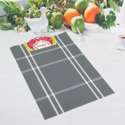 Цена за 3 шт. Салфетка на стол 30*45см плетеная, Клетка серая