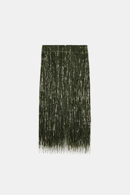 ZW COLLECTION LIMITED EDITION SEQUIN FRINGE SKIRT - Zara фото 7