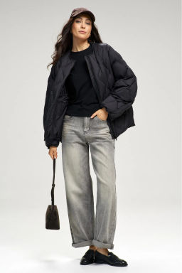 Куртка стеганная с натуральным наполнителем Black - Erist store фото 2