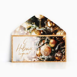Цена за 10 шт. Конверт для денег «С Новым годом», 16.5×8 см